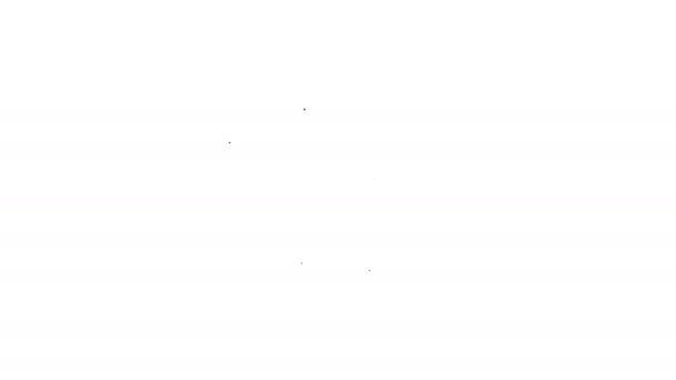 Zwarte lijn Procent korting en laptop pictogram geïsoleerd op witte achtergrond. Verkooppercentage - prijskaartje, label. 4K Video motion grafische animatie — Stockvideo