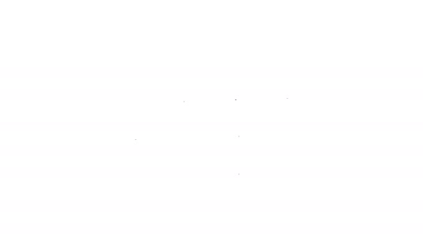 Línea negra Tarjeta de crédito con icono de chip aislado sobre fondo blanco. Pago sin contacto. Animación gráfica de vídeo 4K — Vídeos de Stock