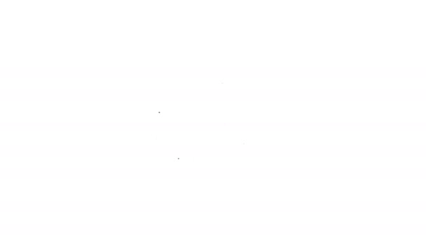 Чорна лінія Годинник і відсоткова піктограма ізольовані на білому тлі. 4K Відео рух графічна анімація — стокове відео