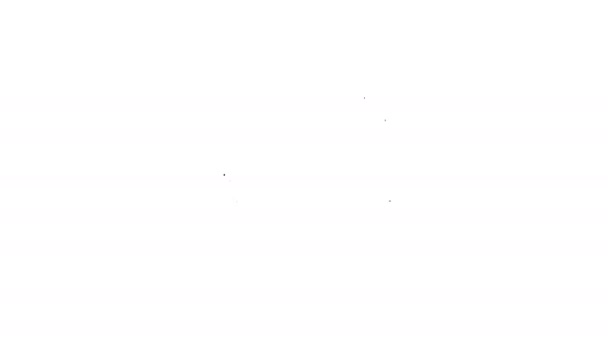 Schwarze Linie Kreditkartensymbol isoliert auf weißem Hintergrund. Online-Zahlung. Barabhebungen. Finanzgeschäfte. Einkaufsschild. 4K Video Motion Grafik Animation — Stockvideo