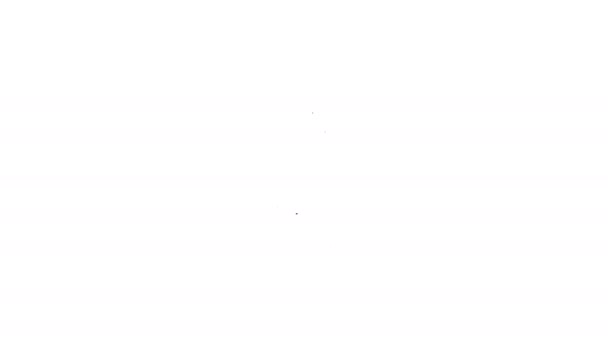 Linea nera Money bag con icona percentuale isolato su sfondo bianco. Bancomat Banking segno di valuta. Animazione grafica 4K Video motion — Video Stock