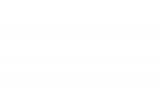 Ligne noire Croissance financière et icône de pièce en euros isolées sur fond blanc. Augmentation des recettes. Animation graphique de mouvement vidéo 4K — Video