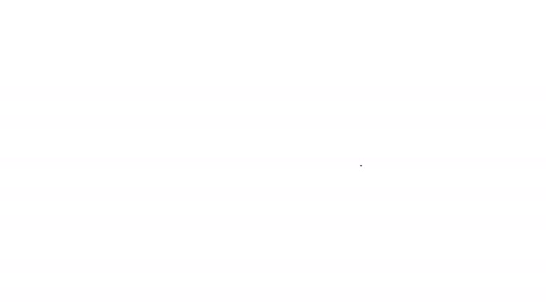 Icono de gafas de cine de línea negra aislado sobre fondo blanco. Animación gráfica de vídeo 4K — Vídeos de Stock