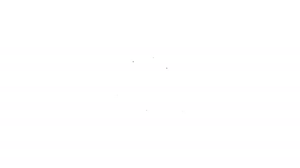 Línea negra Icono de Gamepad aislado sobre fondo blanco. Controlador de juego. Animación gráfica de vídeo 4K — Vídeo de stock