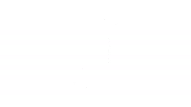Linha preta Linha de costura no ícone carretel isolado no fundo branco. Carretel de fios. Bobina de rosca. Animação gráfica em movimento de vídeo 4K — Vídeo de Stock