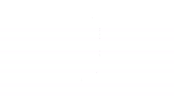 Чорна лінія швейної нитки на піктограмі котушки ізольована на білому тлі. Пряжа гойдається. Нитка бобіна. 4K Відео рух графічна анімація — стокове відео