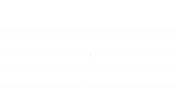 Černá čára Ikona zmrzliny izolované na bílém pozadí. Pěkný symbol. Grafická animace pohybu videa 4K — Stock video