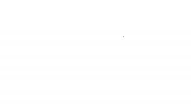 Siyah çizgi dikiş kalıbı simgesi beyaz arkaplanda izole edildi. Dikiş için işaretler. 4K Video hareketli grafik canlandırması