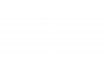 Siyah çizgili terzi dükkânı simgesi beyaz arka planda izole edildi. 4K Video hareketli grafik canlandırması