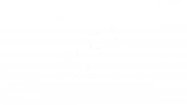 Beyaz arkaplanda siyah çizgi iplik topu simgesi izole edildi. El yapımı, örgü ya da terzi için etiket. 4K Video hareketli grafik canlandırması