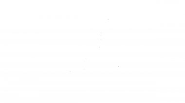 Beyaz arkaplanda siyah çizgi dikiş ipliği ve düğme simgesi izole edildi. İplik makarası. İplik kutusu. 4K Video hareketli grafik canlandırması