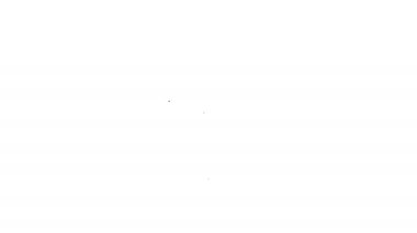 Siyah çizgili terzi dükkânı simgesi beyaz arka planda izole edildi. 4K Video hareketli grafik canlandırması