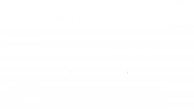 Siyah çizgi elbise askısı ikonu beyaz arka planda izole edildi. Vestiyer ikonu. Kıyafet servis sembolü. Çamaşır askı tabelası. 4K Video hareketli grafik canlandırması