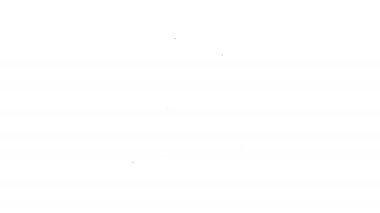 Beyaz arkaplanda siyah çizgi masa lambası simgesi izole edildi. Ofis lambası. 4K Video hareketli grafik canlandırması