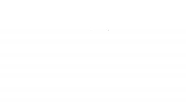 Beyaz arka planda siyah çay poşeti ikonu olan bir fincan çay. 4K Video hareketli grafik canlandırması