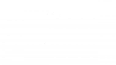 Siyah çizgi kahve fincanı simgesi beyaz arkaplanda izole edilmiş. Çay fincanı. Sıcak içecek kahvesi. 4K Video hareketli grafik canlandırması