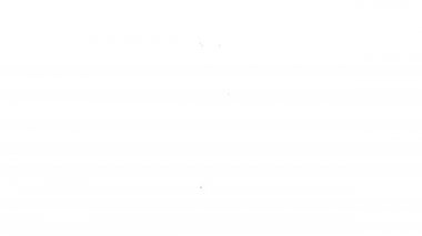 Siyah çizgi kaktüs ve beyaz arka planda izole edilmiş tencere simgesinde sulu. Tencerede yetişen bir bitki. Saksı bitkisi işareti. 4K Video hareketli grafik canlandırması