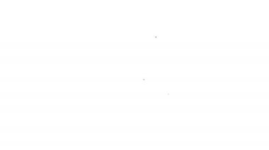 Beyaz arkaplanda siyah çizgi yazıcı simgesi izole edildi. 4K Video hareketli grafik canlandırması