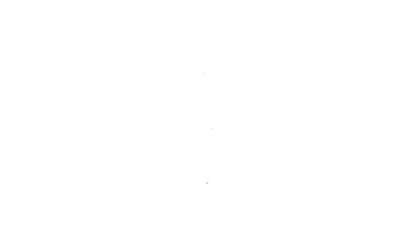 Siyah Çizgi Saati, beyaz arkaplanda izole edilmiş para simgesidir. Para zamandır. Etkili zaman yönetimi. Zamanı paraya çevir. Kronometre. 4K Video hareketli grafik canlandırması