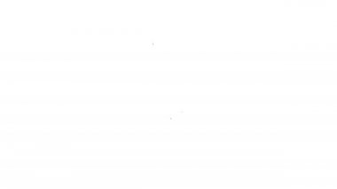 Siyah çizgi Arama konumu simgesi beyaz arkaplanda izole edildi. İşaretli büyüteç. 4K Video hareketli grafik canlandırması