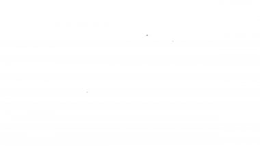 Siyah çizgi rota simgesi beyaz arkaplanda izole edildi. Harita işaretçisi işareti. Yol ya da yol kavramı. GPS navigatörü. 4K Video hareketli grafik canlandırması