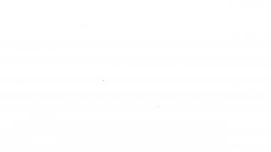 Beyaz zemin üzerinde ev simgesi olan siyah çizgi haritası işaretçisi. Ev konumu belirleyici sembol. 4K Video hareketli grafik canlandırması