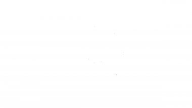 Siyah çizgi kamera deklanşör simgesi beyaz arkaplanda izole edildi. 4K Video hareketli grafik canlandırması