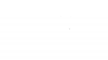 Siyah çizgi çevrimiçi video simgesi beyaz arkaplanda izole edildi. Oyun işaretli film şeridi. 4K Video hareketli grafik canlandırması