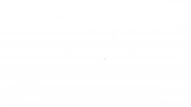 Siyah çizgi sinema kamerası simgesi beyaz arkaplanda izole edildi. Video kamera. Film tabelası. Film projektörü. 4K Video hareketli grafik canlandırması