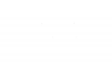 Siyah çizgi kağıt para yığını beyaz arka planda izole nakit ikonu. Para desteleri. Para birimi. 4K Video hareketli grafik canlandırması