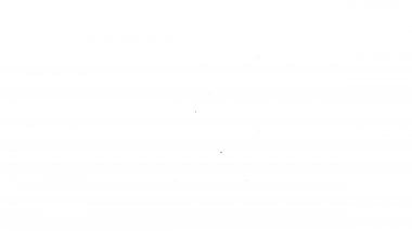 Siyah çizgi güvenli simgesi beyaz arkaplanda izole edildi. Kapı, şifreli bir banka kasası. Güvenilir Veri Koruma. 4K Video hareketli grafik canlandırması