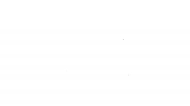 Siyah çizgi bisiklet kilidi U biçimli sanayi simgesi beyaz arka planda izole edilmiş. 4K Video hareketli grafik canlandırması