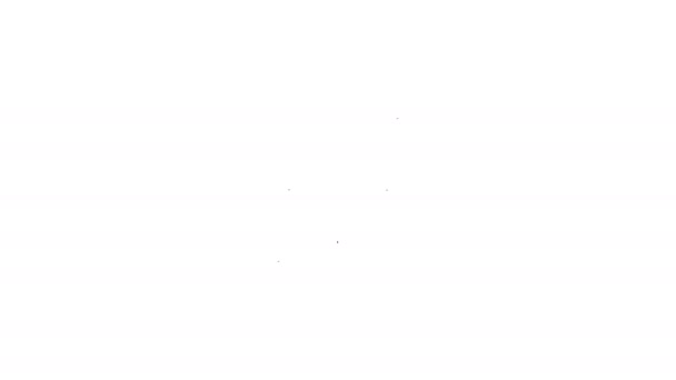 Μαύρη γραμμή αμερικανική μπάλα ποδοσφαίρου εικονίδιο απομονώνονται σε λευκό φόντο. Εικονίδιο ράγκμπι. Σύμβολο ομαδικού παιχνιδιού. 4K Γραφική κίνηση κίνησης βίντεο — Αρχείο Βίντεο