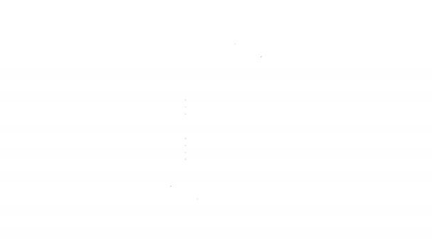 Ligne noire Fil à coudre sur l'icône de bobine isolé sur fond blanc. Bobine de fil. Canette filetée. Animation graphique de mouvement vidéo 4K — Video
