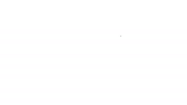 Черная линия Шитье иконка шаблона изолированы на белом фоне. Отметки для шитья. Видеографическая анимация 4K — стоковое видео