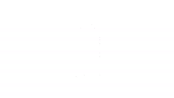 Černá čára Šicí nit na cívce ikonu izolované na bílém pozadí. Cívka z příze. Závitové cívky. Grafická animace pohybu videa 4K — Stock video
