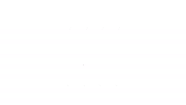 Černá čára Jehla pro šití ikony izolované na bílém pozadí. Krejčí symbol. Textilní šití znamení řemesla. Vyšívací nástroj. Grafická animace pohybu videa 4K — Stock video
