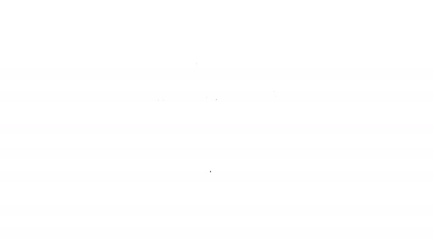 Linha preta Agulha cama e agulha ícone isolado no fundo branco. Tema feito à mão e costura. Animação gráfica em movimento de vídeo 4K — Vídeo de Stock