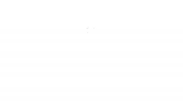 Linha preta Agulha para costura com ícone de rosca isolado no fundo branco. Símbolo de alfaiate. Têxtil costurar sinal de ofício. Ferramenta de bordado. Animação gráfica em movimento de vídeo 4K — Vídeo de Stock