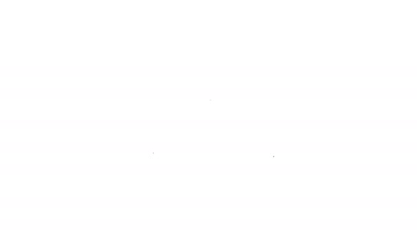 Línea negra Percha armario icono aislado sobre fondo blanco. Icono del guardarropa. Símbolo de servicio de ropa. Señal de colgador de lavandería. Animación gráfica de vídeo 4K — Vídeo de stock