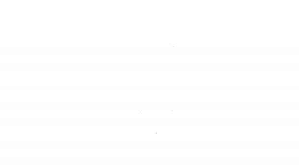 Ligne noire Icône de goupille de sécurité en acier fermé classique isolé sur fond blanc. Animation graphique de mouvement vidéo 4K — Video