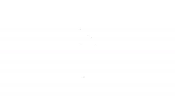Línea negra Planta en maceta icono aislado sobre fondo blanco. Planta creciendo en una maceta. Signo de planta en maceta. Animación gráfica de vídeo 4K — Vídeo de stock