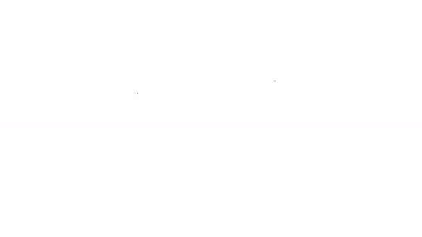 Línea negra Icono de la carpeta Documento aislado sobre fondo blanco. Símbolo de encuadernación contable. Dirección de contabilidad. Animación gráfica de vídeo 4K — Vídeo de stock