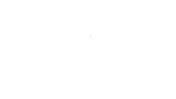 Linha preta Ícone de telefone isolado no fundo branco. Telefone fixo. Animação gráfica em movimento de vídeo 4K — Vídeo de Stock
