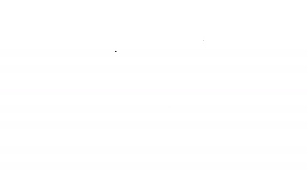 Zwarte lijn Kalender pictogram geïsoleerd op witte achtergrond. Gebeurtenis herinnering symbool. 4K Video motion grafische animatie — Stockvideo