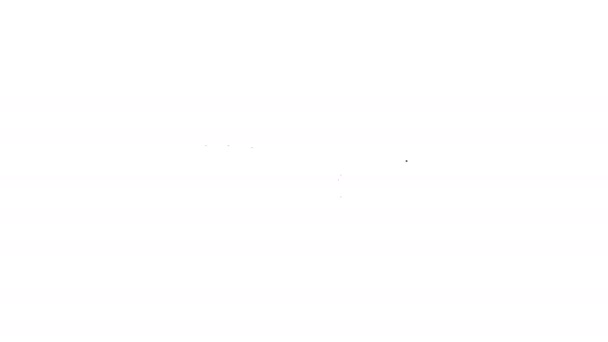 Μαύρη γραμμή Ράφι με βιβλία εικονίδιο απομονώνονται σε λευκό φόντο. Τα ράφια υπογράφουν. 4K Γραφική κίνηση κίνησης βίντεο — Αρχείο Βίντεο