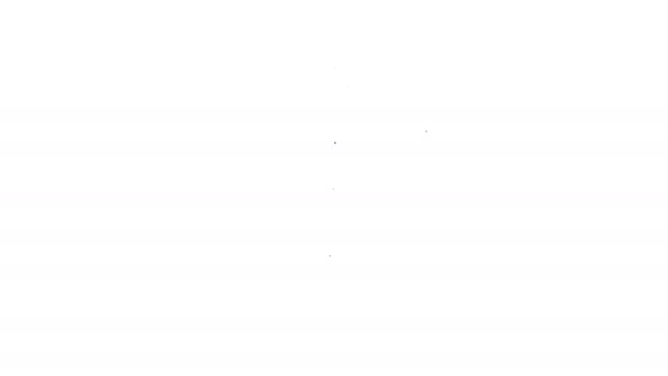 Schwarze Linie Präsentationstafel mit Diagramm, Zeitplan, Diagramm, Diagramm, Infografik, Kuchendiagramm-Symbol auf weißem Hintergrund isoliert. 4K Video Motion Grafik Animation — Stockvideo