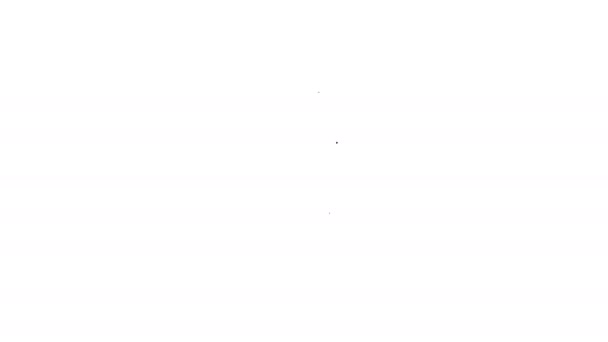 Μαύρο σήμα αναγνώρισης γραμμής εικονίδιο που απομονώνεται σε λευκό φόντο. Μπορεί να χρησιμοποιηθεί για παρουσίαση, ταυτότητα της εταιρείας, διαφήμιση. 4K Γραφική κίνηση κίνησης βίντεο — Αρχείο Βίντεο