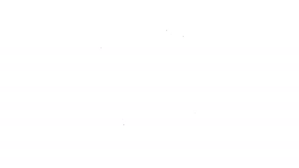 Schwarze Linie Tischlampensymbol isoliert auf weißem Hintergrund. Tischleuchte vorhanden. 4K Video Motion Grafik Animation — Stockvideo