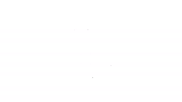Linea nera Mappa puntatore con icona della casa isolata su sfondo bianco. Home segnaposto simbolo. Animazione grafica 4K Video motion — Video Stock